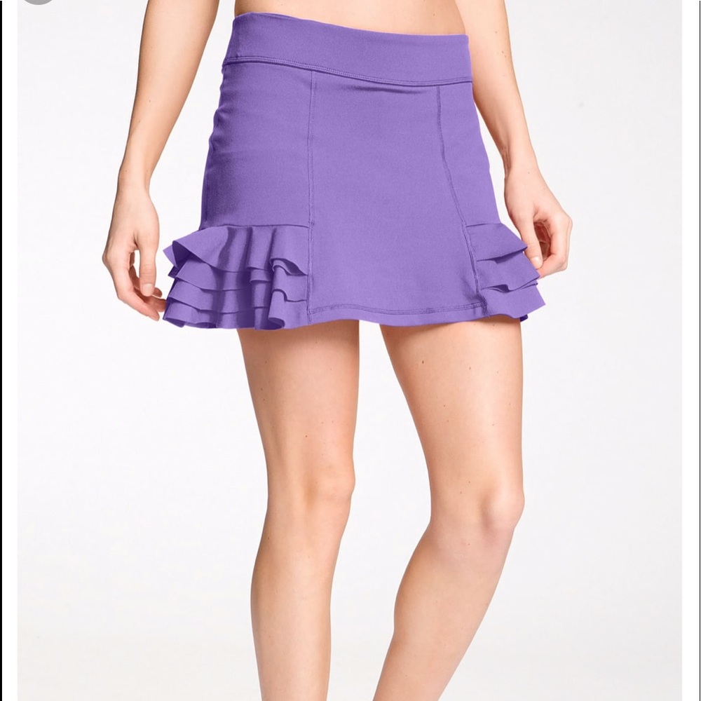 Zella Laser Cut Ruffled Tennis Skirt Size S—A3